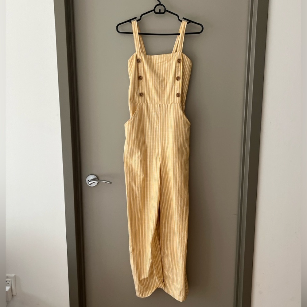 Copper Key Yellow Striped Jumpsuit